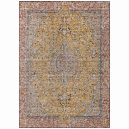 Vexira Gold Washable Indoor - Outdoor Rug - LOOMLAN - LOOMLAN Rugs - Outdoor Rugs