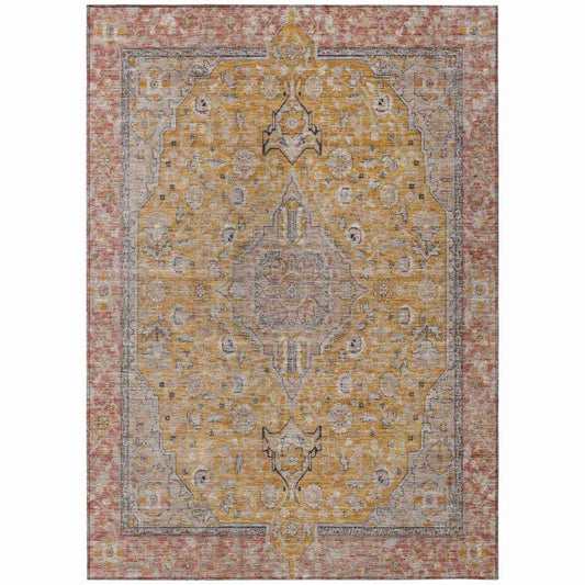 LOOMLAN Rugs Vexira Gold Washable Indoor-Outdoor Rug