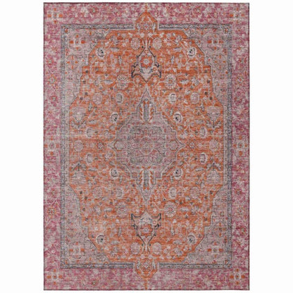 LOOMLAN Rugs Vexira Orange Washable Indoor-Outdoor Rug