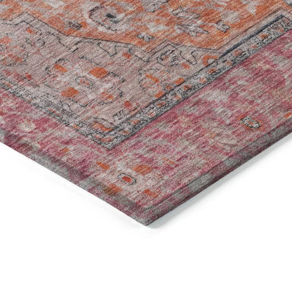 LOOMLAN Rugs Vexira Orange Washable Indoor-Outdoor Rug