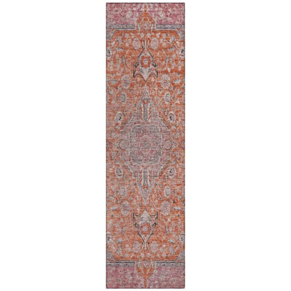 LOOMLAN Rugs Vexira Orange Washable Indoor-Outdoor Rug