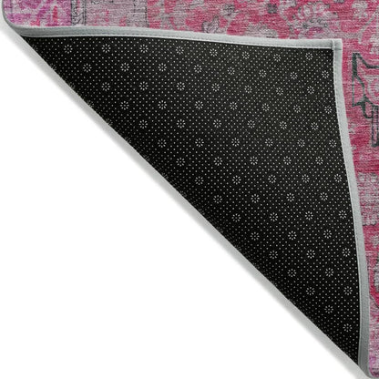 LOOMLAN Rugs Vexira Pink Washable Indoor-Outdoor Rug