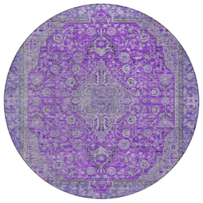 LOOMLAN Rugs Vexira Purple Washable Indoor-Outdoor Rug