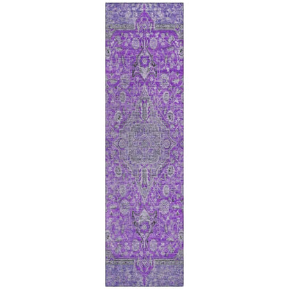 LOOMLAN Rugs Vexira Purple Washable Indoor-Outdoor Rug