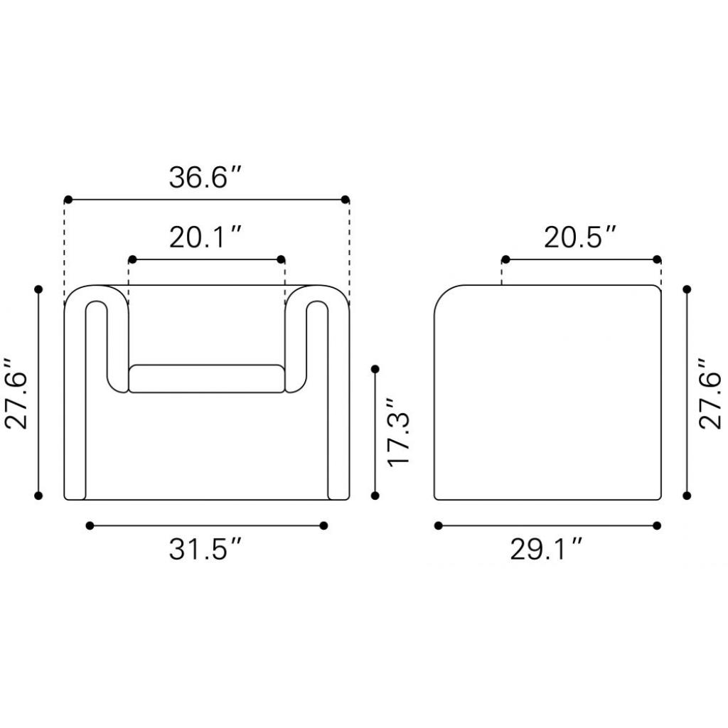 Viana Curved Shaped Accent Chair