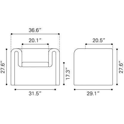 Viana Curved Shaped Accent Chair