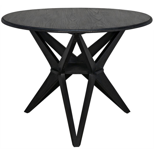 Victor Wood Round Dining Table-Dining Tables-Noir-Sideboards and Things