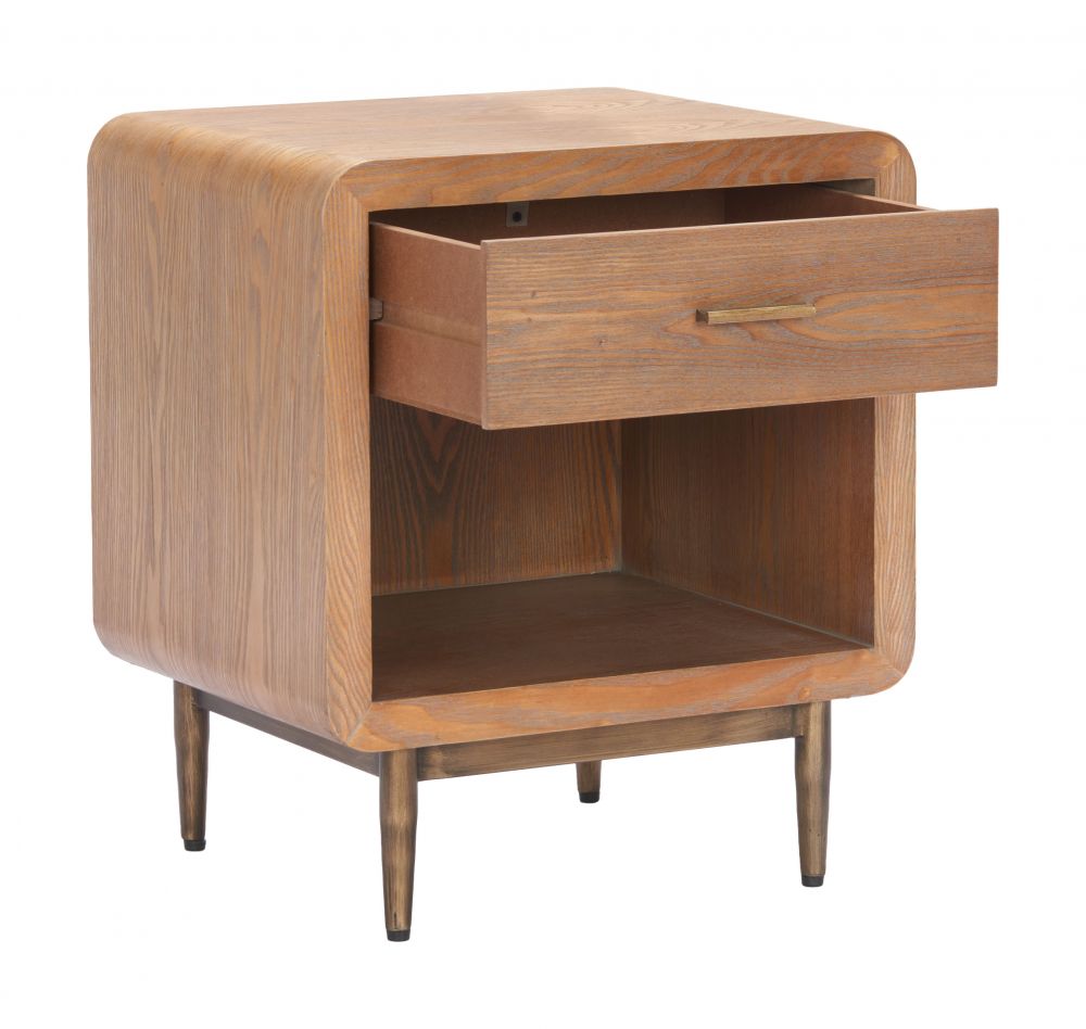 Zuo Modern Vidaz One Drawer Wood Nightstand