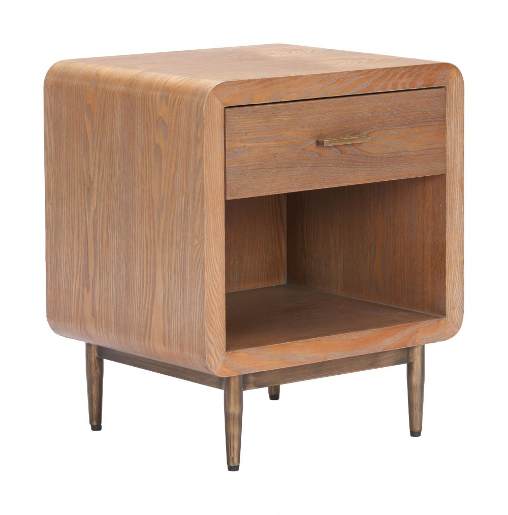 Zuo Modern Vidaz One Drawer Wood Nightstand