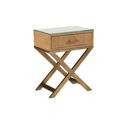 Vieux Carre Metalic Gold Based End Table-Side Tables-Wildwood-LOOMLAN