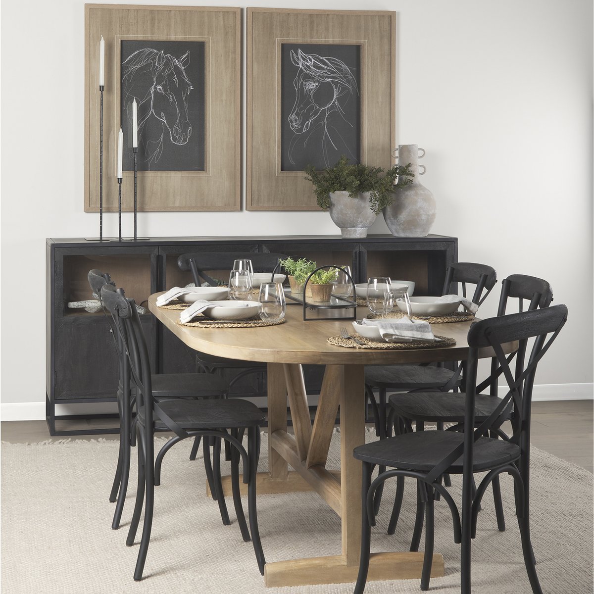 Mercana Viktor Wooden Oval Dining Table