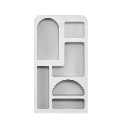 LH Home Vinci White Micro Cement Bookcase