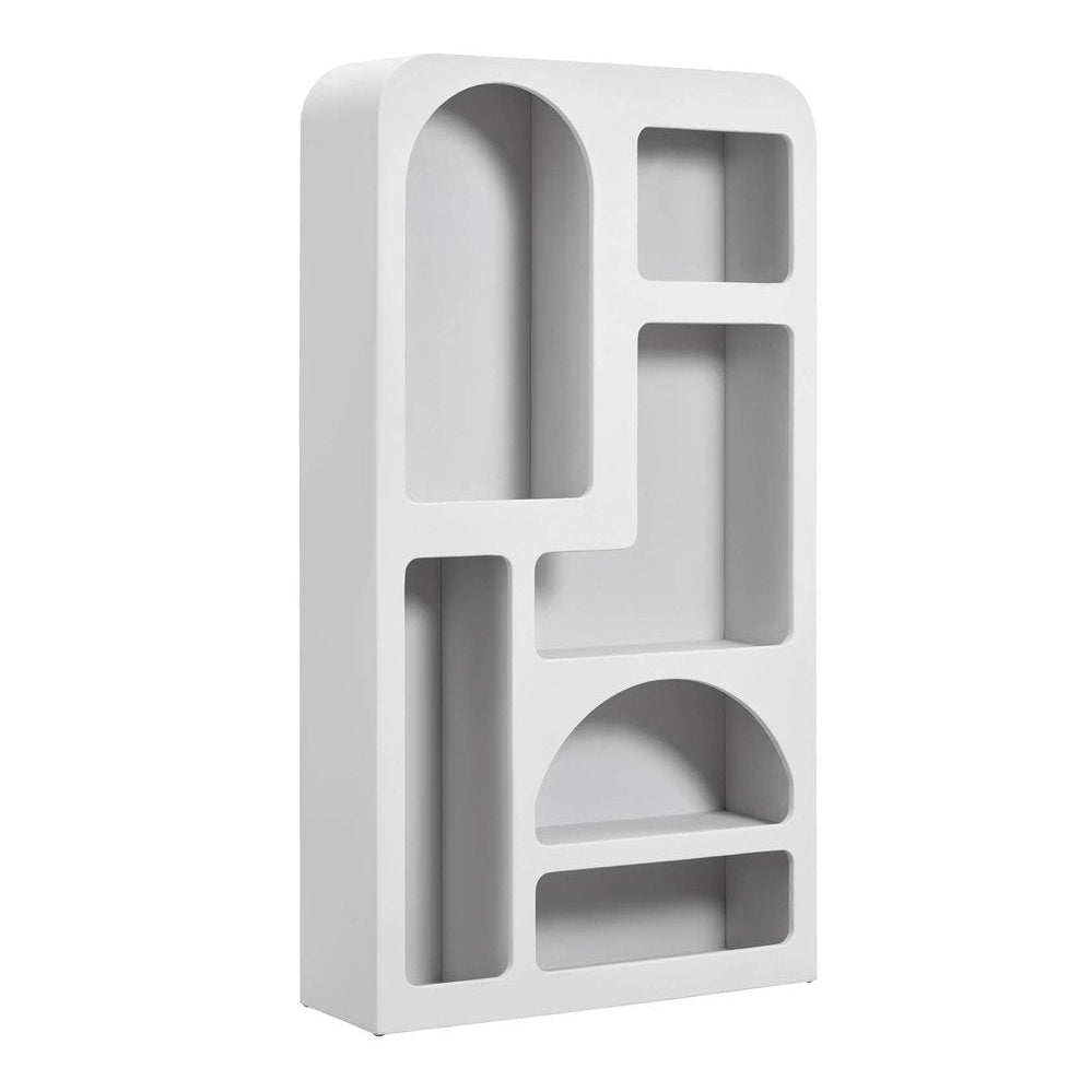 LH Home Vinci White Micro Cement Bookcase