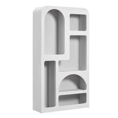 LH Home Vinci White Micro Cement Bookcase