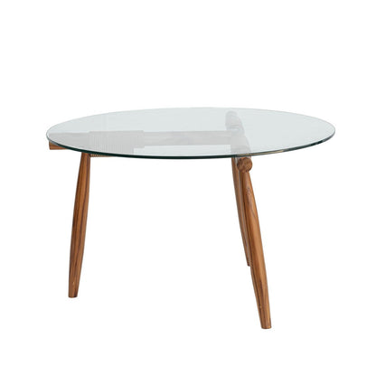 LH Home Vineyard Glass Top Round Outdoor Coffee Table