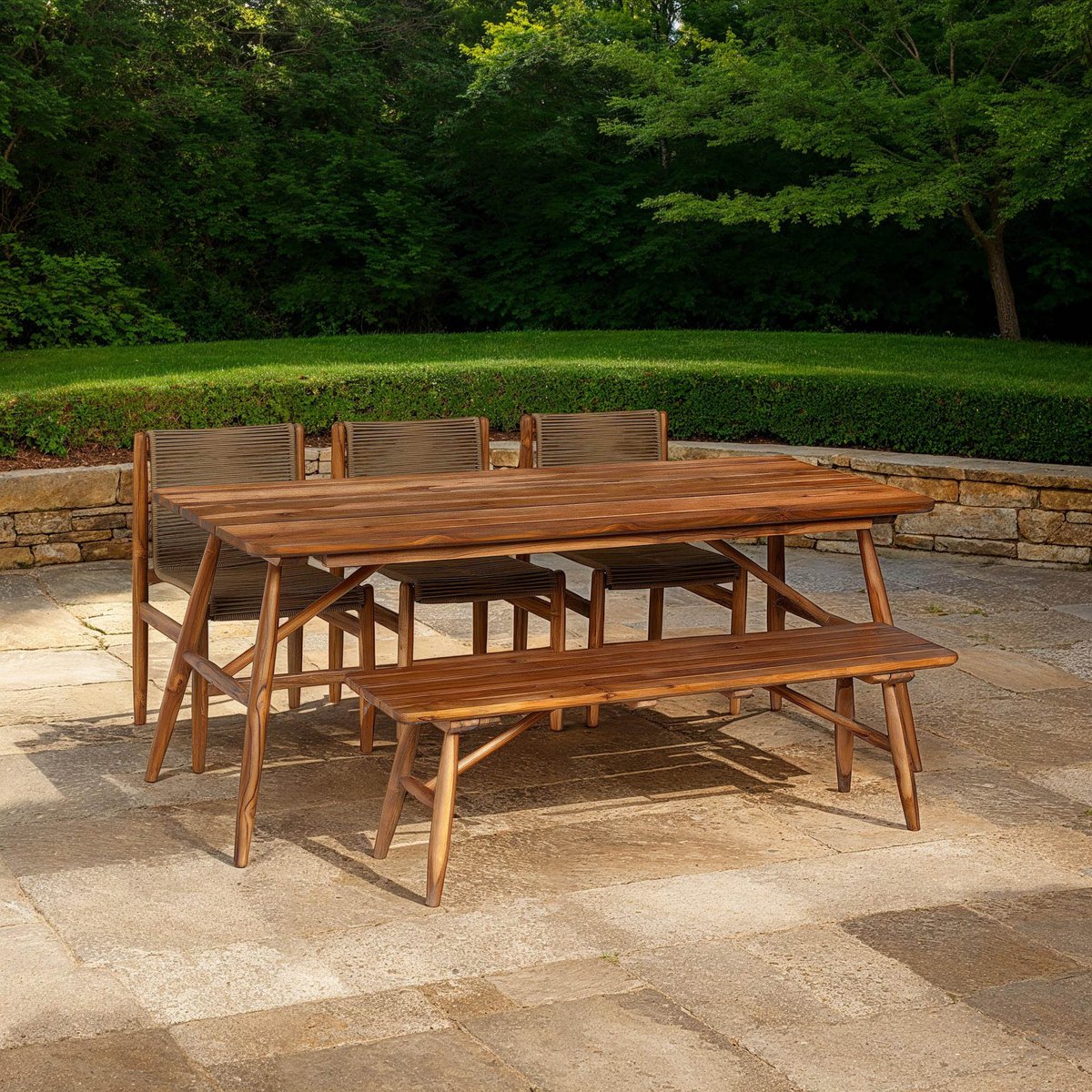 LH Home Vineyard Natural Wooden Outdoor Dining Table