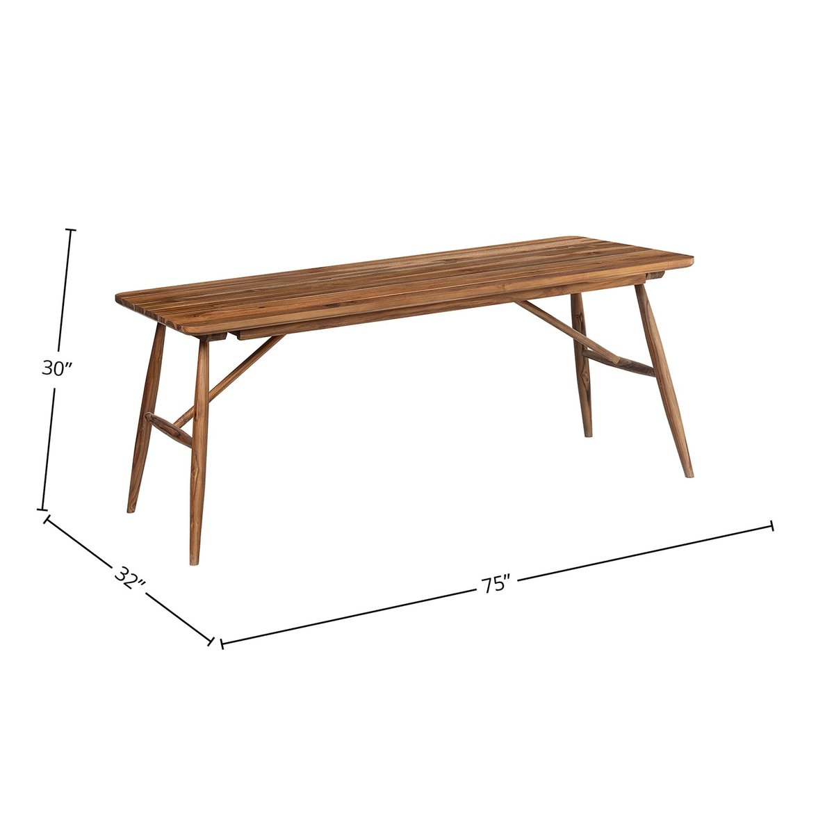 LH Home Vineyard Natural Wooden Outdoor Dining Table