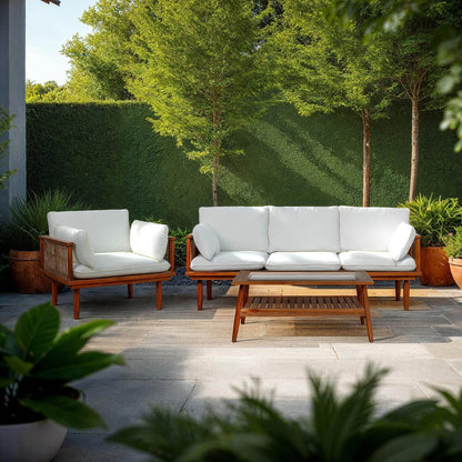 LH Home Vineyard Wooden Rectangular Outdoor Coffee Table