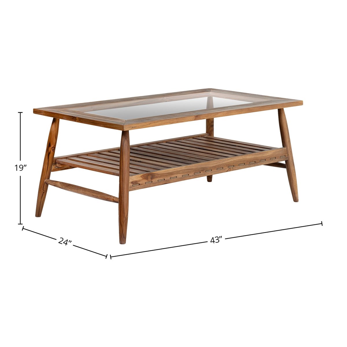 LH Home Vineyard Wooden Rectangular Outdoor Coffee Table