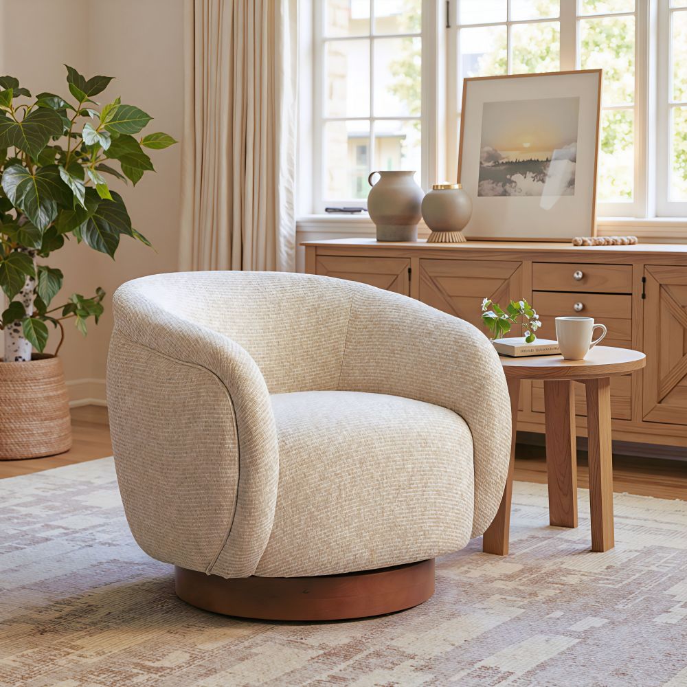 Zuo Modern Vinta Textured Fabric Swivel Club Chair