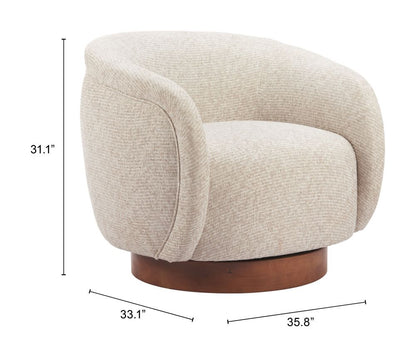 Zuo Modern Vinta Textured Fabric Swivel Club Chair