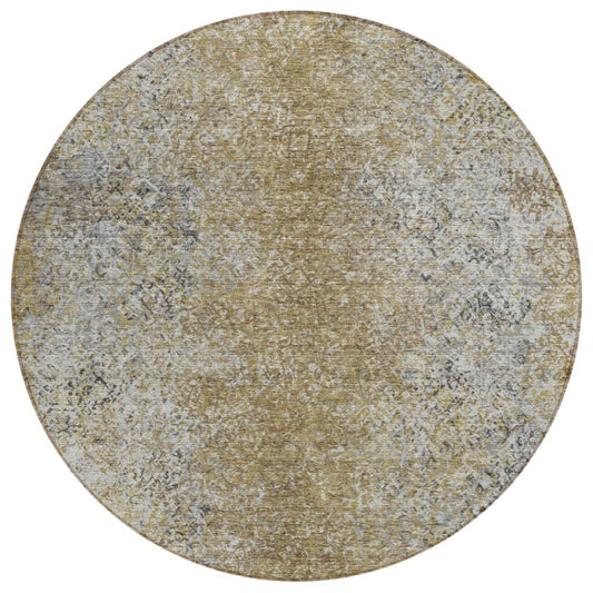 Vintage Brown Washable Indoor-Outdoor Rug