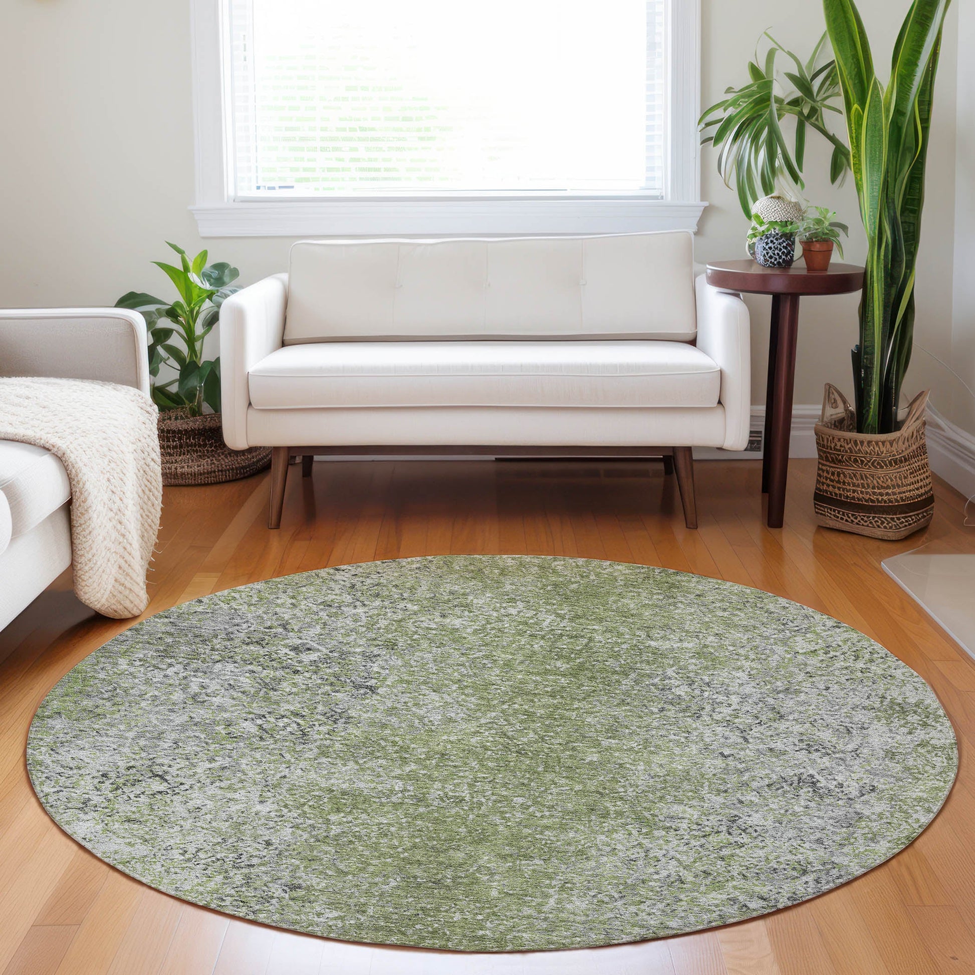 Addison Rugs Vintage Green Washable Indoor-Outdoor Rug