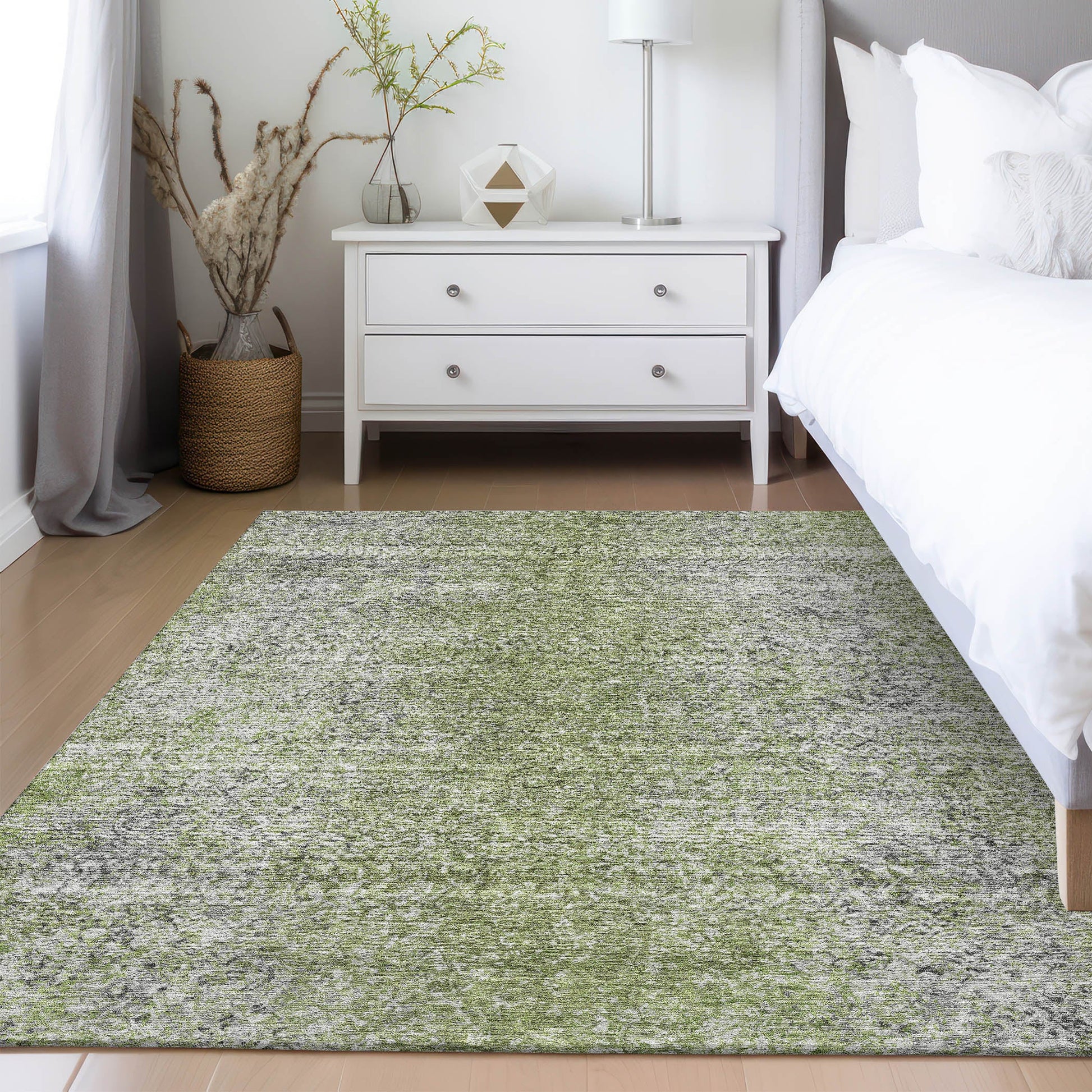 Addison Rugs Vintage Green Washable Indoor-Outdoor Rug