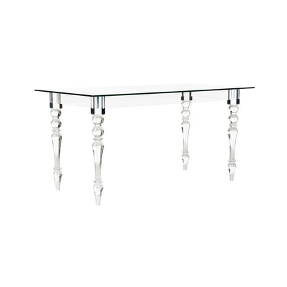 Chelsea House Violet Acrylic Framed Rectangular Dining Table