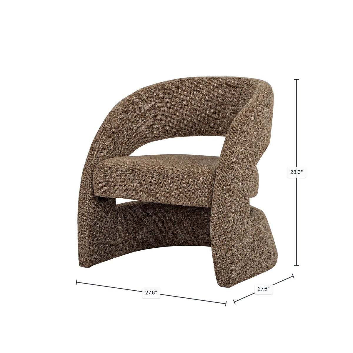 LH Home Virgo Deep Toned Fabric Club Chair