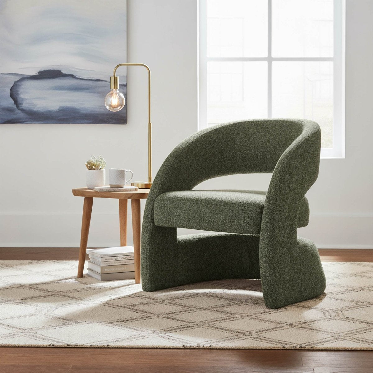 LH Home Virgo Deep Toned Fabric Club Chair