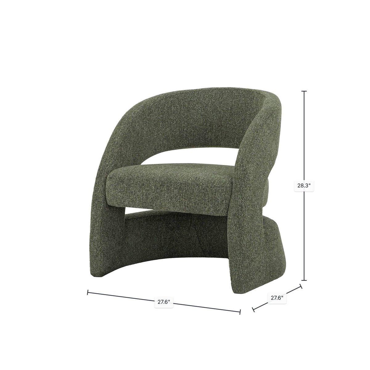 LH Home Virgo Deep Toned Fabric Club Chair