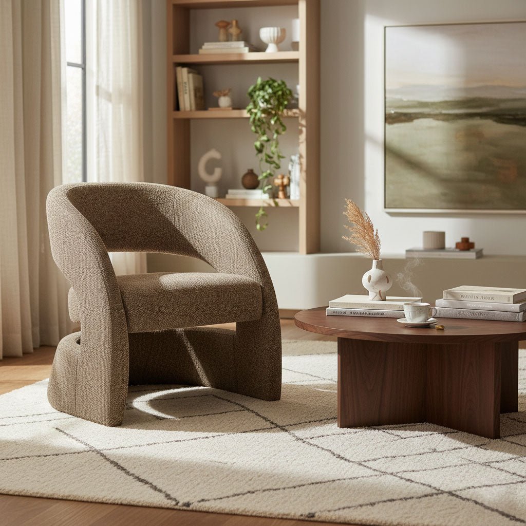 LH Home Virgo Deep Toned Fabric Club Chair