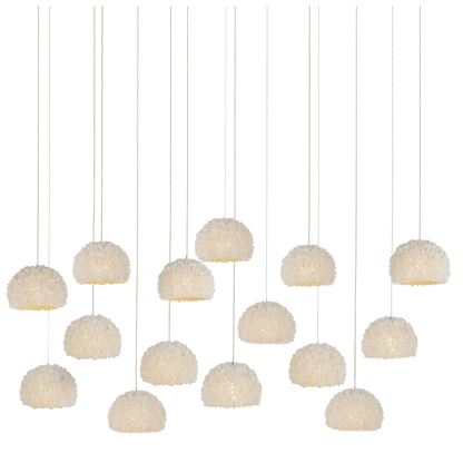 Virtu 15-Light Rectangular Multi-Drop Pendant-Pendants-Currey & Co-Sideboards and Things