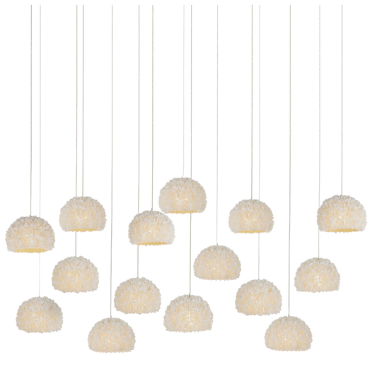 Virtu 15-Light Rectangular Multi-Drop Pendant-Pendants-Currey & Co-Sideboards and Things