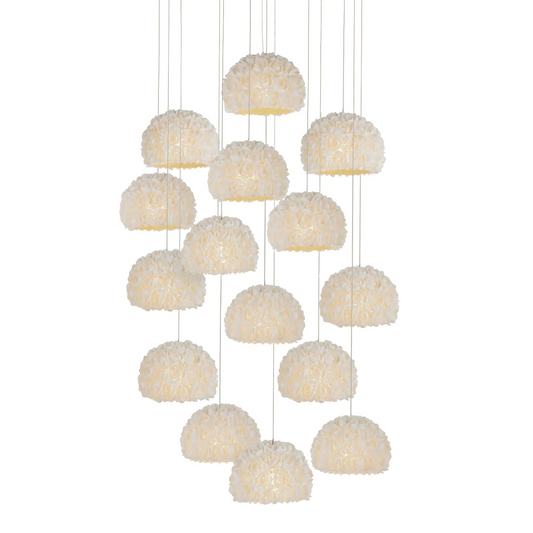 Virtu 15-Light Round Multi-Drop Pendant-Pendants-Currey & Co-Sideboards and Things