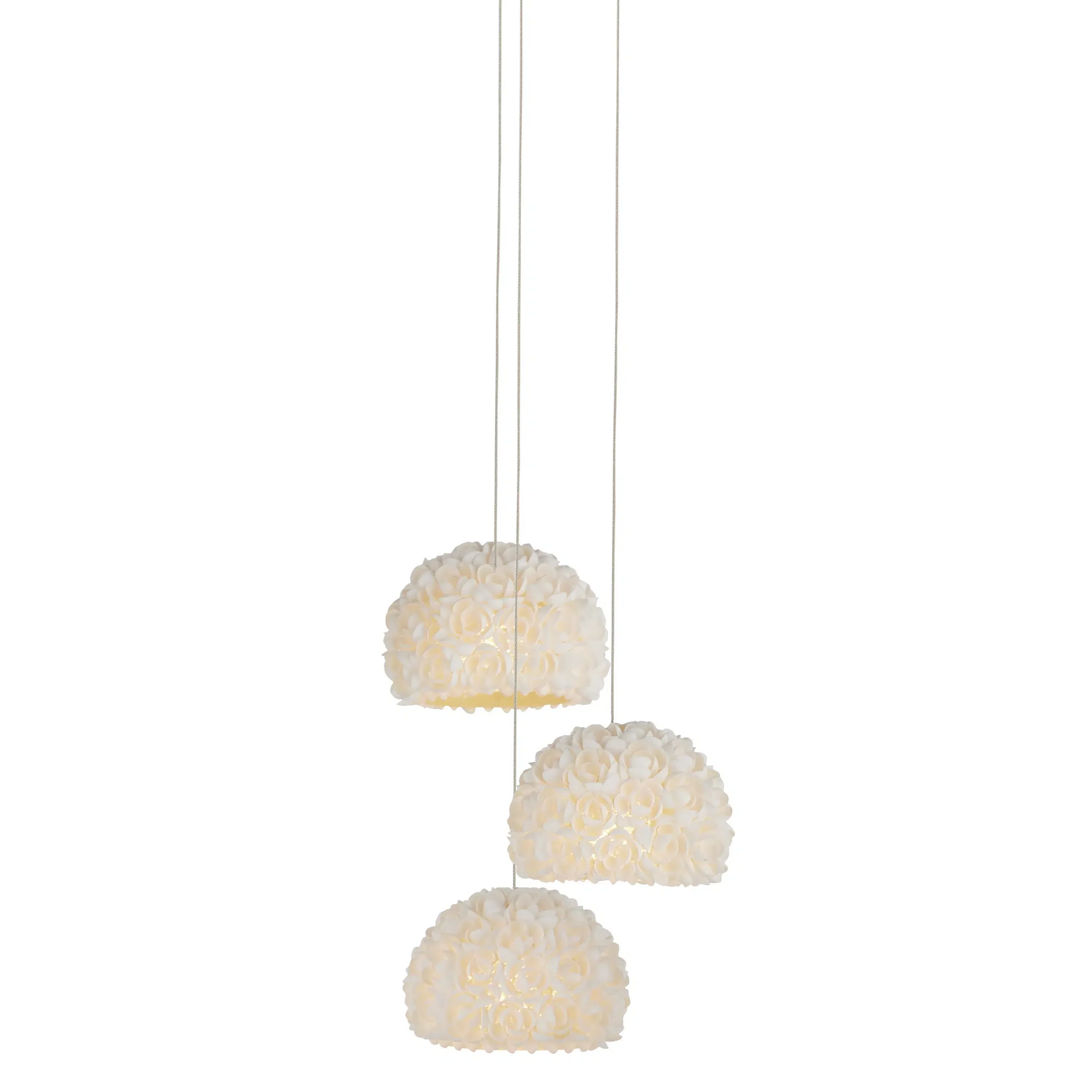 Virtu 3-Light Round Multi-Drop Pendant-Pendants-Currey & Co-Sideboards and Things