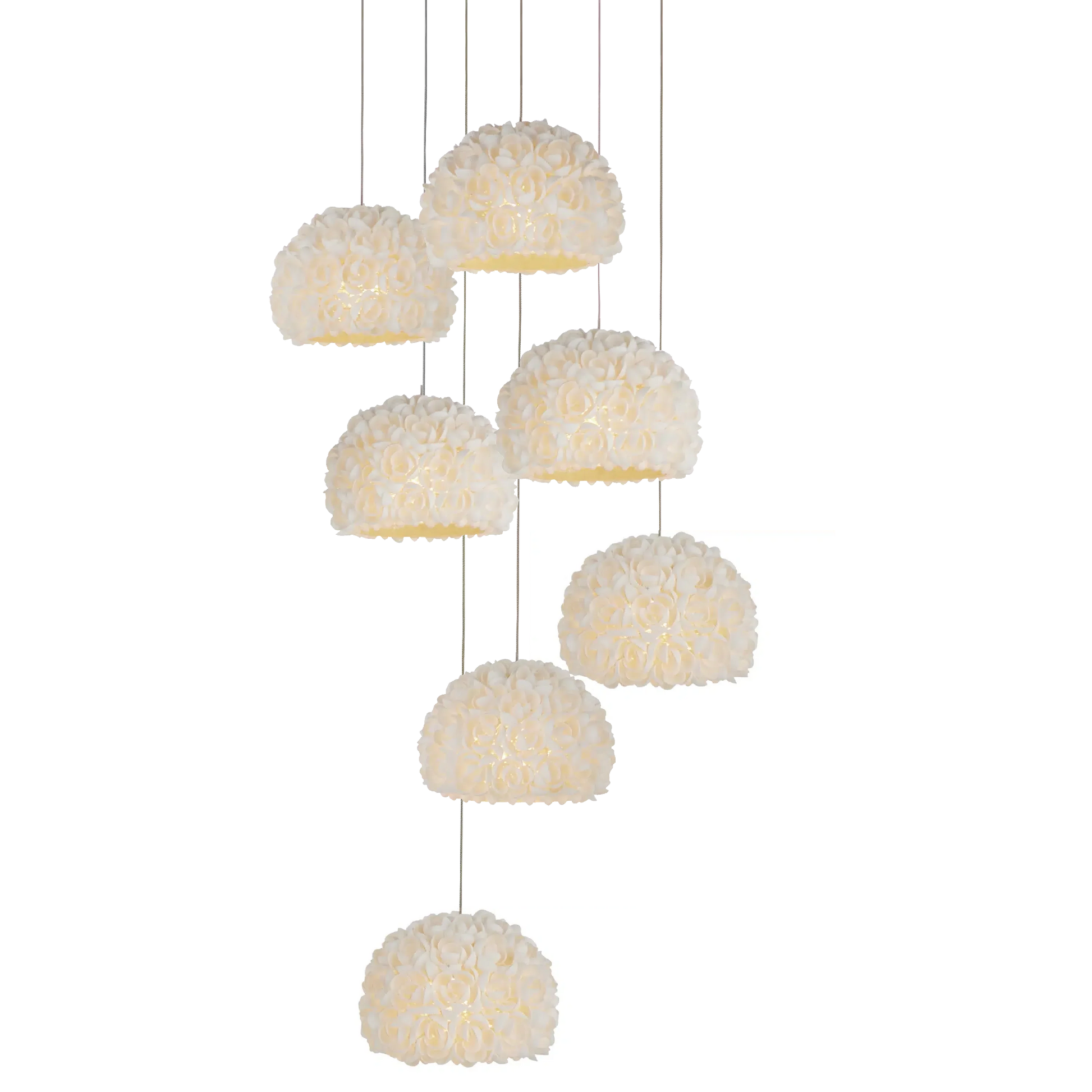 Virtu 7-Light Round Multi-Drop Pendant-Pendants-Currey & Co-Sideboards and Things