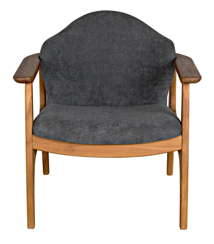 Vittorio Chair w/ Grey Fabric-Accent Chairs-Noir-Sideboards and Things