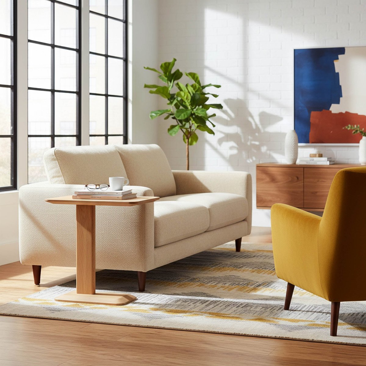 LH Home Vive Wooden Rectangular Side Table