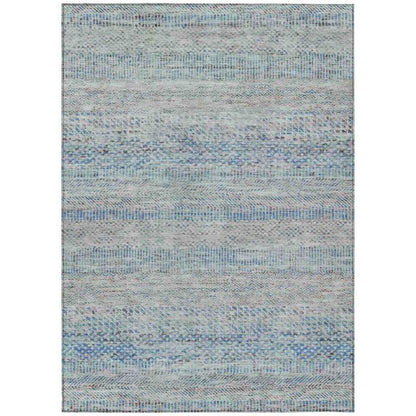 LOOMLAN Rugs Viviennea Blue Washable Indoor-Outdoor Rug