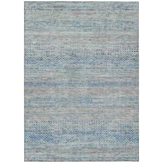 LOOMLAN Rugs Viviennea Blue Washable Indoor-Outdoor Rug