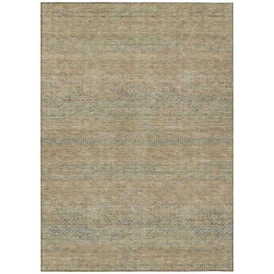 LOOMLAN Rugs Viviennea Brown Washable Indoor-Outdoor Rug