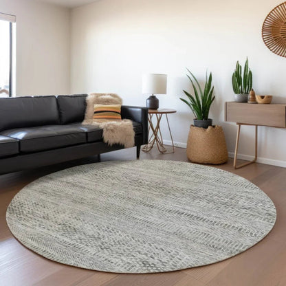 LOOMLAN Rugs Viviennea Gray Washable Indoor-Outdoor Rug