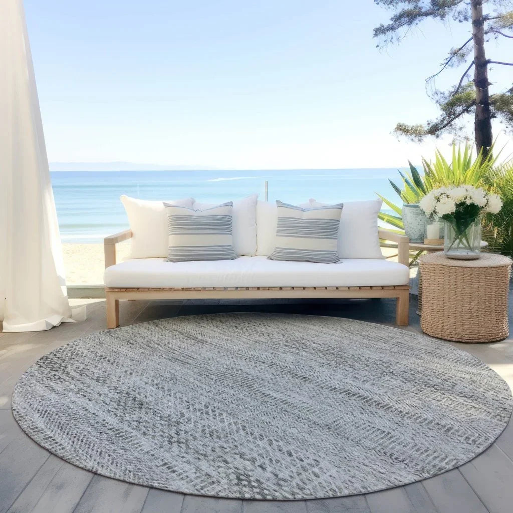 LOOMLAN Rugs Viviennea Gray Washable Indoor-Outdoor Rug