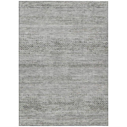 LOOMLAN Rugs Viviennea Gray Washable Indoor-Outdoor Rug