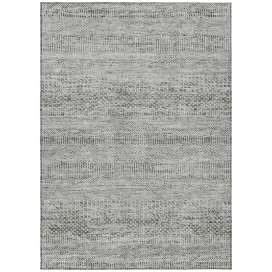 LOOMLAN Rugs Viviennea Gray Washable Indoor-Outdoor Rug