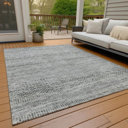 LOOMLAN Rugs Viviennea Gray Washable Indoor-Outdoor Rug