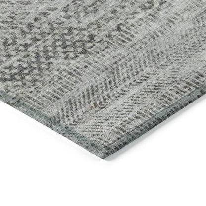 LOOMLAN Rugs Viviennea Gray Washable Indoor-Outdoor Rug