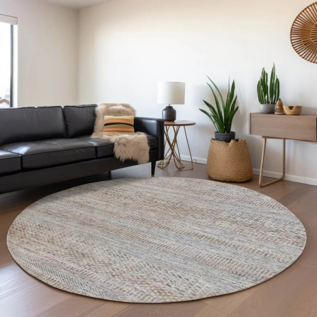 LOOMLAN Rugs Viviennea Ivory Washable Indoor-Outdoor Rug